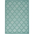 thumbnail image 1 of Nourison Easy Care 4' x 6' Aqua Teal Modern Flatweave Indoor/Outdoor Rug, 1 of 12