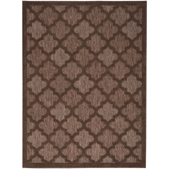 Nourison Easy Care 5' x 7' Brown Modern Flatweave Indoor/Outdoor Rug