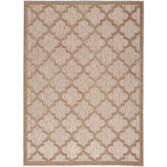Nourison Easy Care 5' x 7' Natural Beige Modern Flatweave Indoor/Outdoor Rug