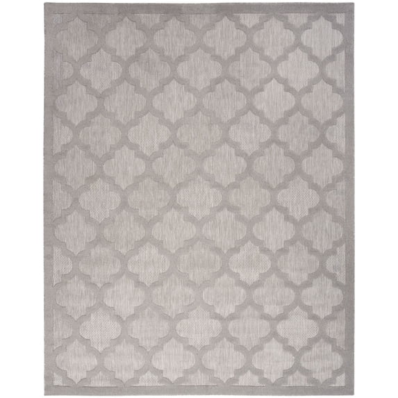Nourison Easy Care 8' x 10' Silver Grey Modern Flatweave Indoor/Outdoor Rug