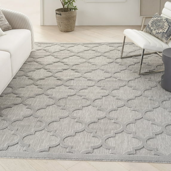 Nourison Easy Care 8' x 10' Silver Grey Indoor/Outdoor Rug