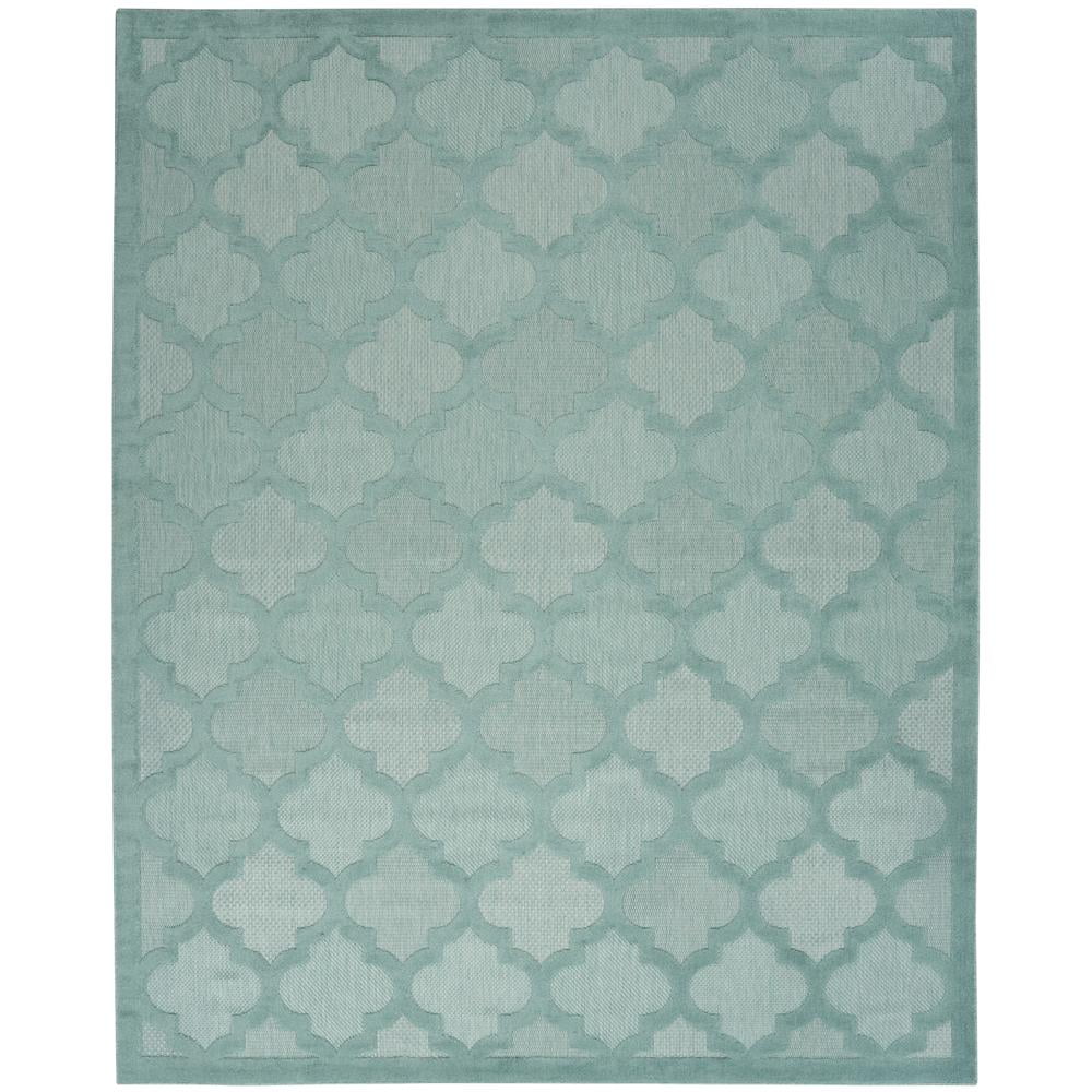 Nourison Easy Care 9' x 12' Aqua/Teal Indoor/Outdoor Rug