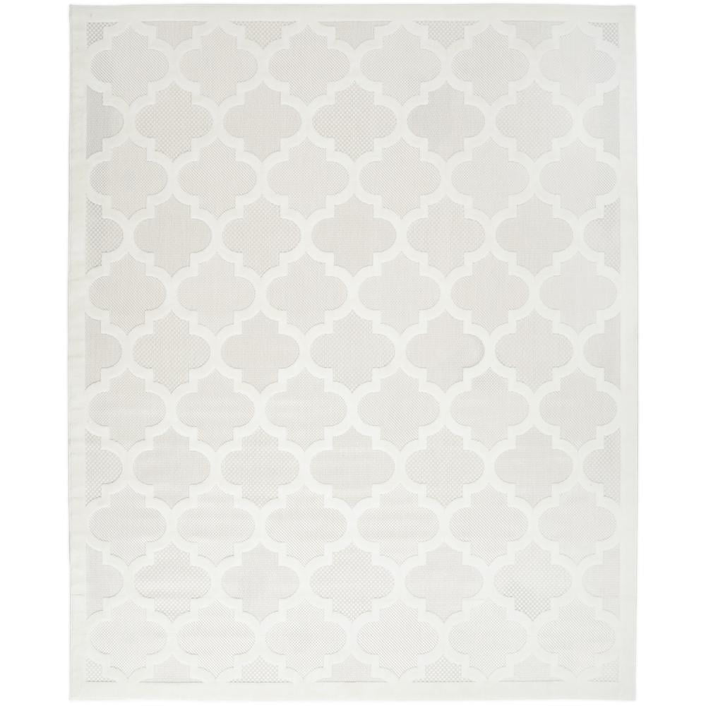 Moroccan Trellis Ivory-White 9' x 12' Easy-Care Outdoor Rug