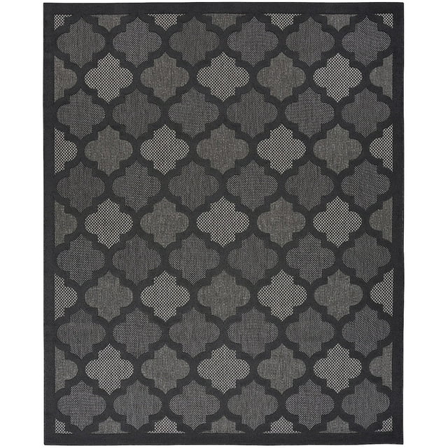 Nourison Easy Care Indoor/Outdoor Charcoal Black 10' x 14' Area Rug ...