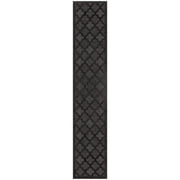 Nourison Easy Care Trellis Flatweave Indoor Outdoor Runner Rug 2'2" x 16' Charcoal Black