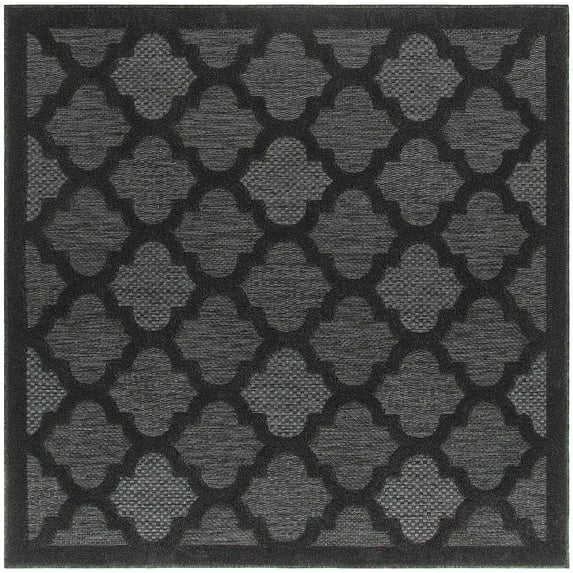 Nourison Easy Care Indoor/Outdoor Charcoal Black 5' x Square Area Rug (5 Square)