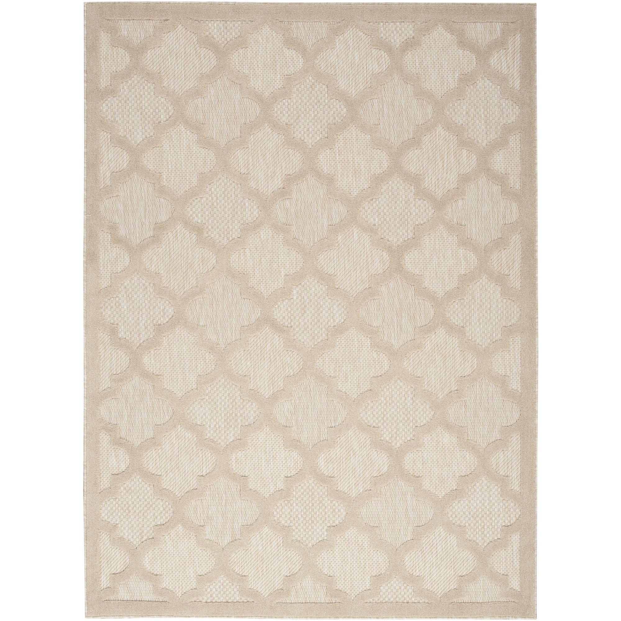 Nourison Easy Care 4' x 6' Cream Modern Flatweave Indoor/Outdoor Rug