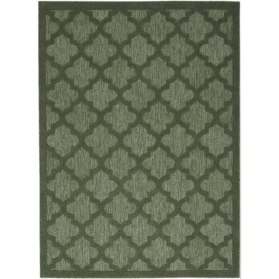 Nourison Easy Care Indoor/Outdoor Green 6' x 9' Area Rug (6x9)