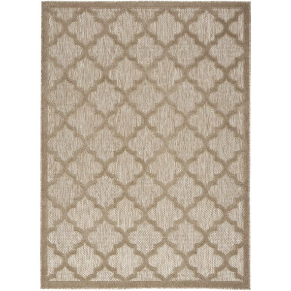 Nourison Easy Care Indoor/Outdoor Natural Beige 4' x 6' Area Rug, (4x6)