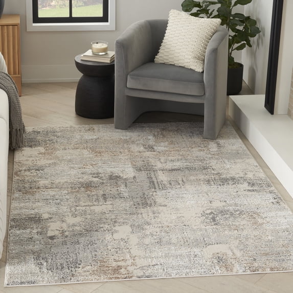Nourison Eco-Friendly Modern Beige Grey 5'3" x 7'3" Area Rug (5x7)