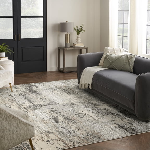 Nourison Eco-Friendly Modern Beige Grey 9' x 12' Area Rug (9x12)