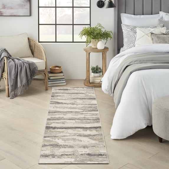 Nourison Eco-Friendly Modern Ivory Multicolor 2'2" x 7'6 Area Rug (2x8)