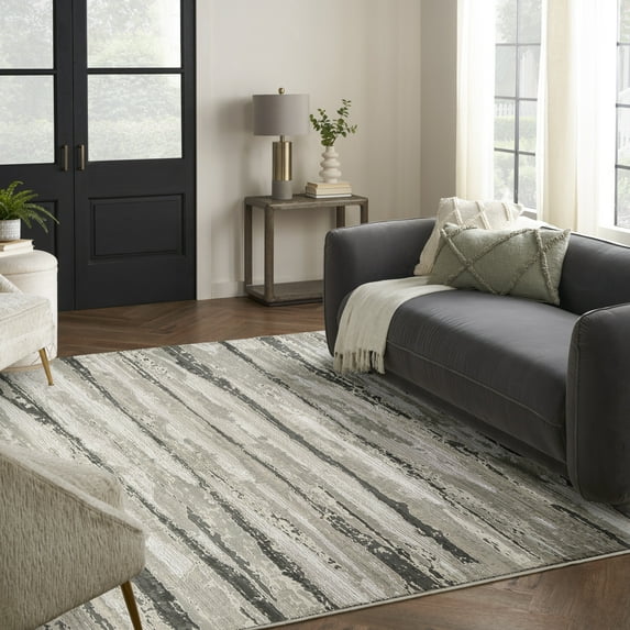 Nourison Eco-Friendly Modern Ivory Multicolor 9' x 12' Area Rug (9x12)