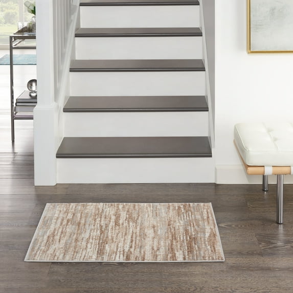 Nourison Elation Abstract Contemporary Ivory Grey Area Rug