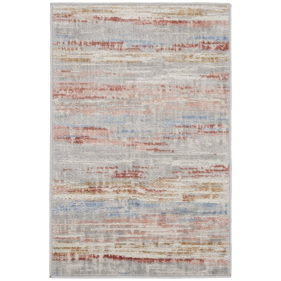 Nourison Elation Modern Indoor Rug Ivory Multicolor 2' x 3'