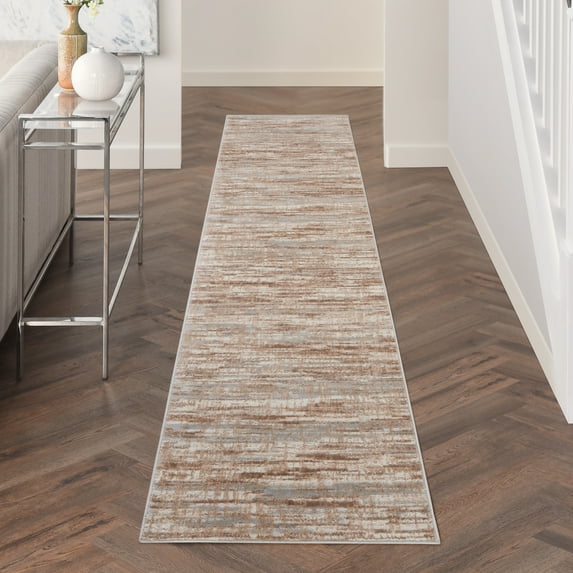Nourison Elation Abstract Ivory Grey 2'2" x 12' Area Rug, (2x12)