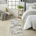 thumbnail image 1 of Nourison Elation Abstract Ivory Grey 2'3" x 7'6" Area Rug, (2x8), 1 of 7