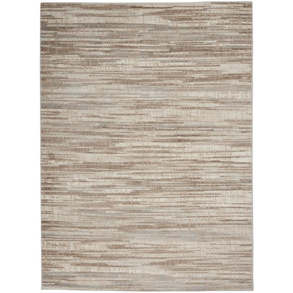 Nourison Elation Abstract Ivory Grey 6' x 9' Area Rug, (6x9)
