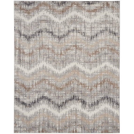 Nourison Elation Contemporary Rustic Grey Ivory Area Rug