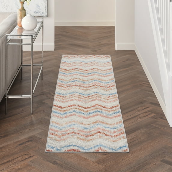 Nourison Elation Contemporary Rustic Ivory Multicolor Area Rug
