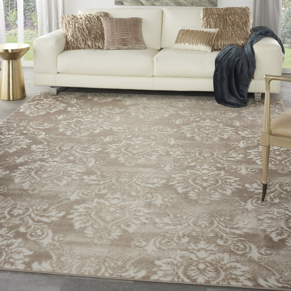 Nourison Elation Farmhouse Ivory Mocha Area Rug
