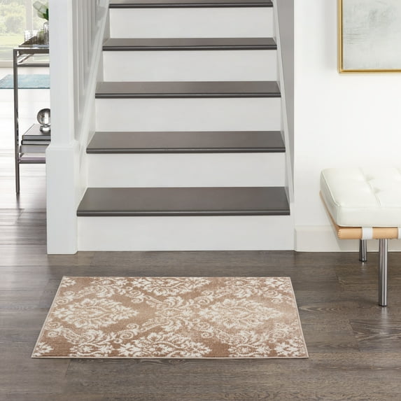 Nourison Elation Farmhouse Ivory Mocha Area Rug