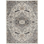 Nourison Elation Floral Medallion Indoor Rug Ivory Grey 53" x 73"
