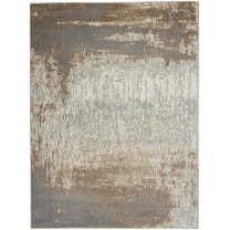 Nourison Elation Modern Abstract Grey Ivory 5'3" x 7'3" Area Rug, (5' x 7')