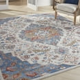 thumbnail image 1 of Nourison Elation Persian Floral Ivory Blue 7'10" x 9'10" Area Rug, (8' x 10'), 1 of 9
