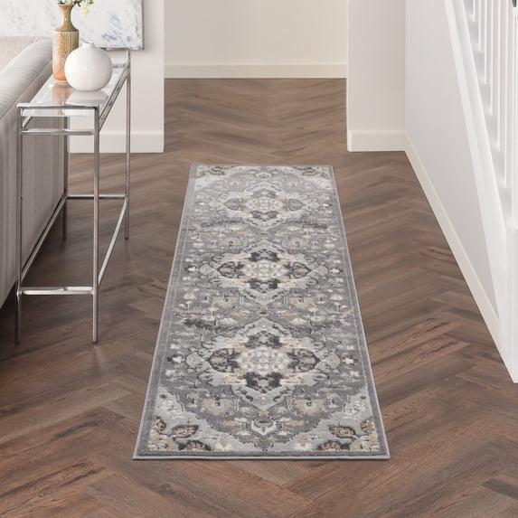 Nourison Elation Persian Grey 2'2" x 12' Area Rug (2x12)
