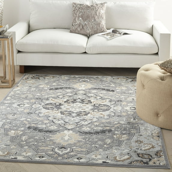 Nourison Elation Persian Grey 6' x 9' Area Rug (6x9)