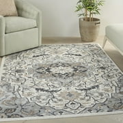 Nourison Elation Persian Ivory Grey 53 x 73 Area Rug, 5x7