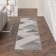 thumbnail image 1 of Nourison Elwood Contemporary Geometric Grey/Slate 2'2" x 8'2" Area Rug, (2' x 8'), 1 of 7