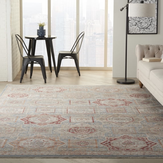 Nourison Enchanting Home Farmhouse & Country Blue/Multicolor 7'10" x 10'2" Area Rug, (8x10)