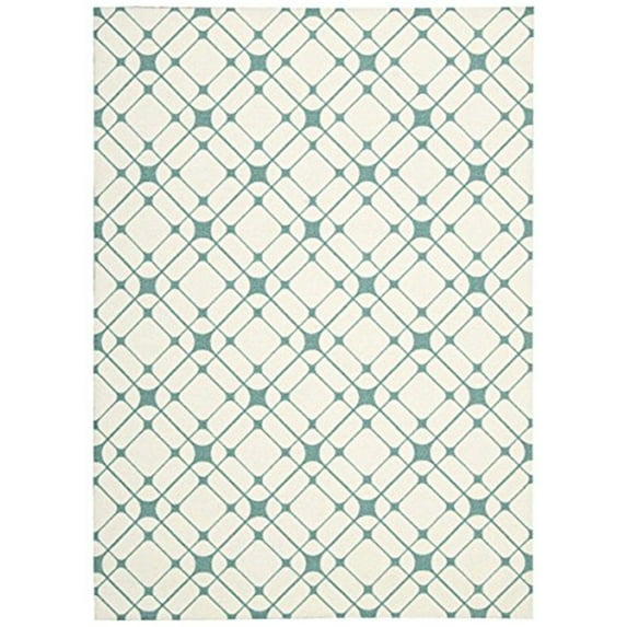 Nourison Enhance Ivory/Turquoise Area Rug EN005 2'6" x 8'