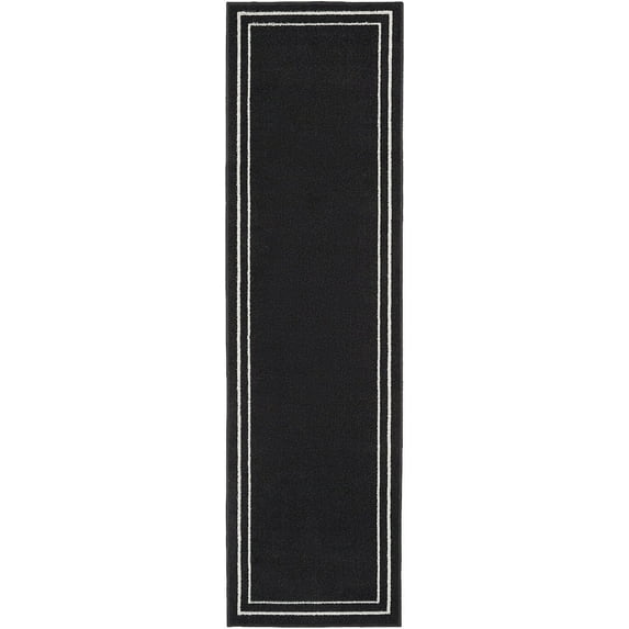 Nourison Nourison Essentials 2'2" x 12' Black Ivory Outdoor Rug