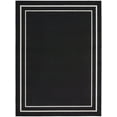 thumbnail image 1 of Nourison Essentials Bordered Indoor Outdoor Area Rug Black Ivory 7' x 10', 1 of 10