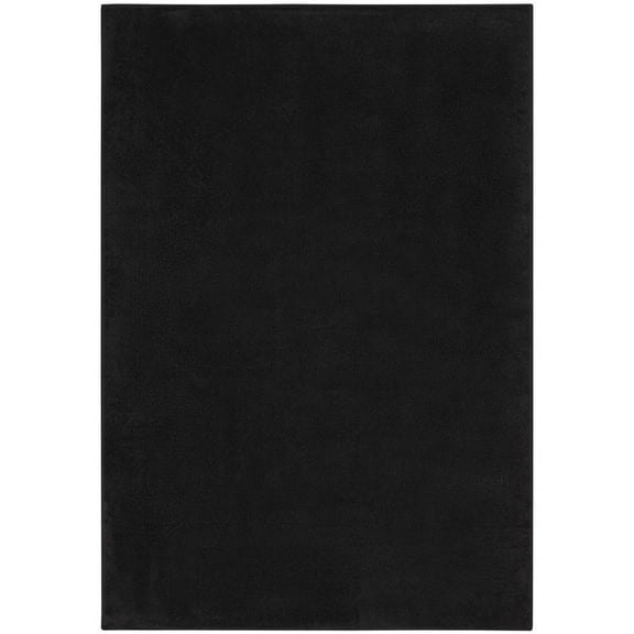 Nourison Essentials Easy Care Black 5' x 8' Area Rug, (5x8)