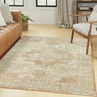 Nourison Essentials Indoor/Outdoor Beige Rust 5' x 7' Area Rug (5x7)
