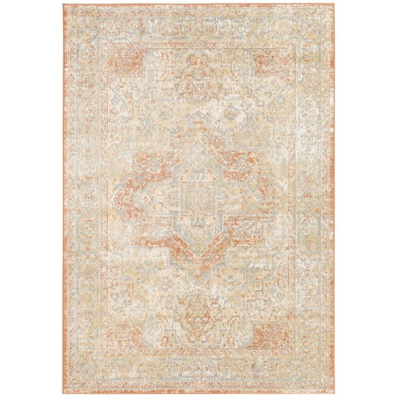 Nourison Essentials Indoor/Outdoor Beige Rust 5' x 7' Area Rug (5x7)