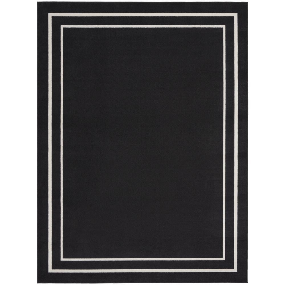 Black Ivory 10' x 14' Solid Synthetic Indoor/Outdoor Rug