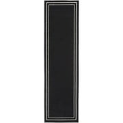 Nourison Essentials Indoor/Outdoor Black Ivory 2' x 6' Area Rug, (2x6)