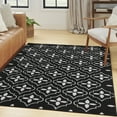 thumbnail image 1 of Nourison Essentials Indoor/Outdoor Black Ivory 4' x 6' Area Rug (4x6), 1 of 9