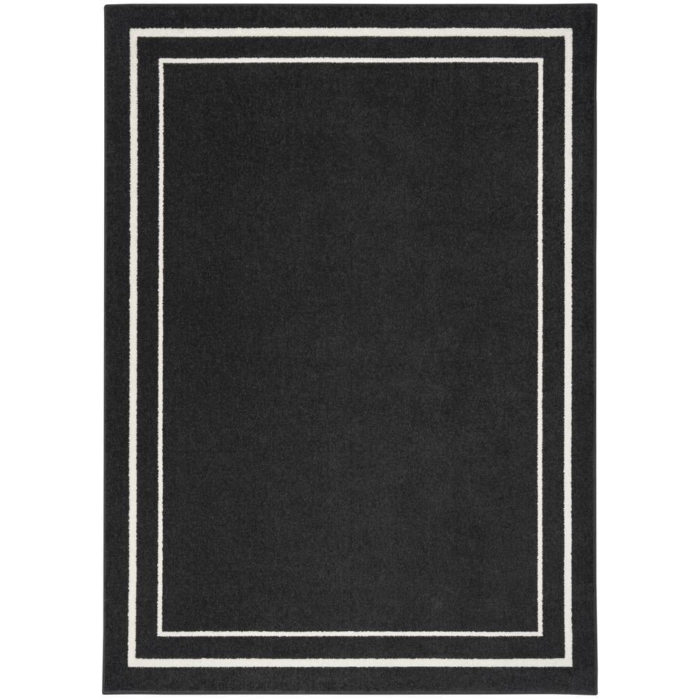 Black Ivory Rectangular 4' x 6' Synthetic Indoor/Outdoor Rug