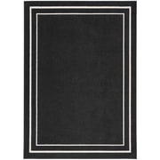 Nourison Essentials 5' x 7' Black Ivory Contemporary Bordered Indoor/Outdoor Area Rug