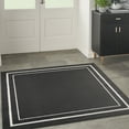 thumbnail image 1 of Nourison Essentials Indoor/Outdoor Black Ivory 5' x square Area Rug, (5 Square), 1 of 9