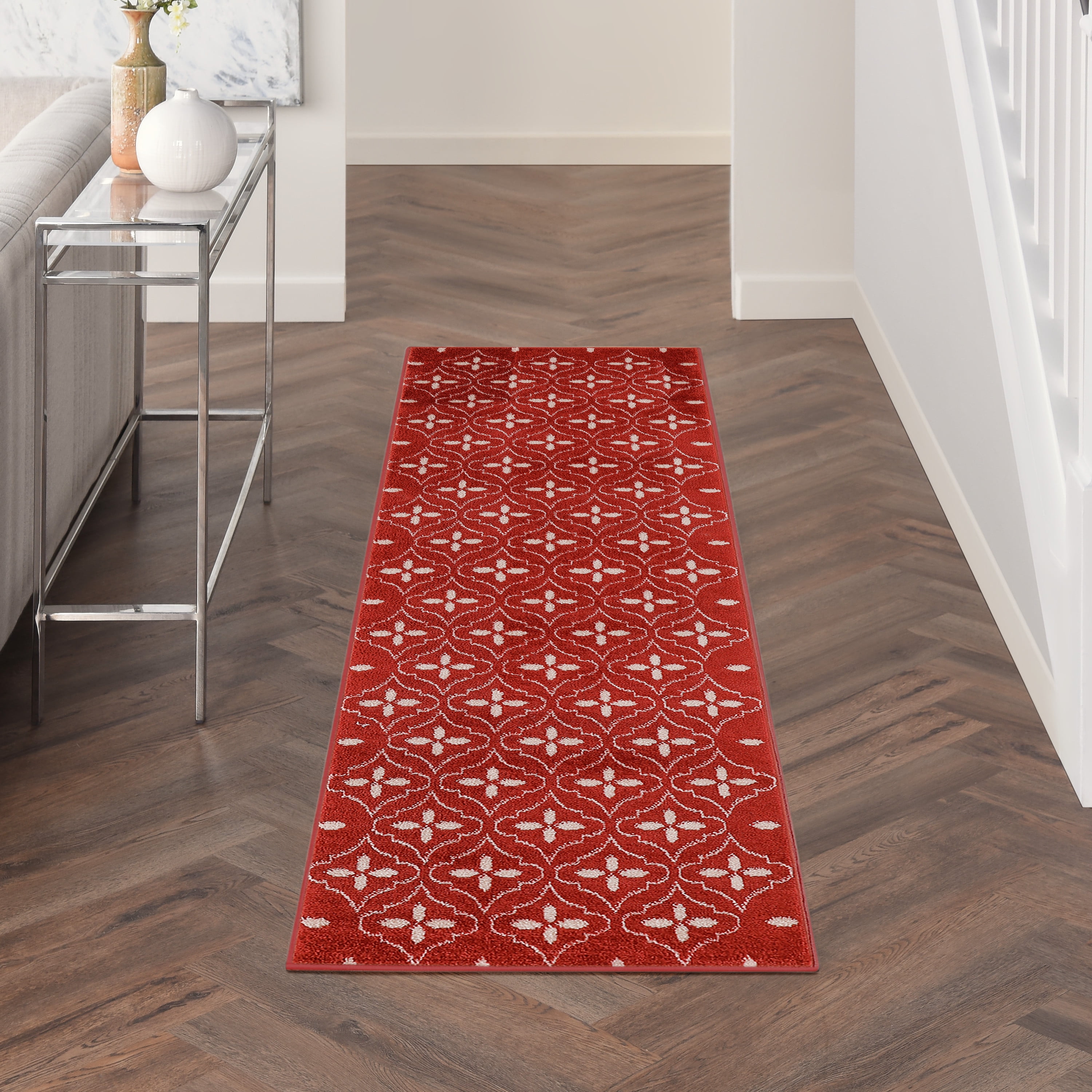 Nourison Essentials Indoor/Outdoor Brick Ivory 2'2" x 7'6" Area Rug (2x8)
