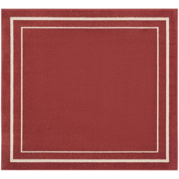 Nourison Essentials Indoor/Outdoor Brick/Ivory 5' x square Area Rug, (5 Square)