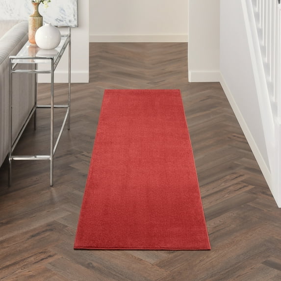 Nourison Essentials Indoor/Outdoor Brick Red 2'2" x 7'6" Area Rug, (2x8)