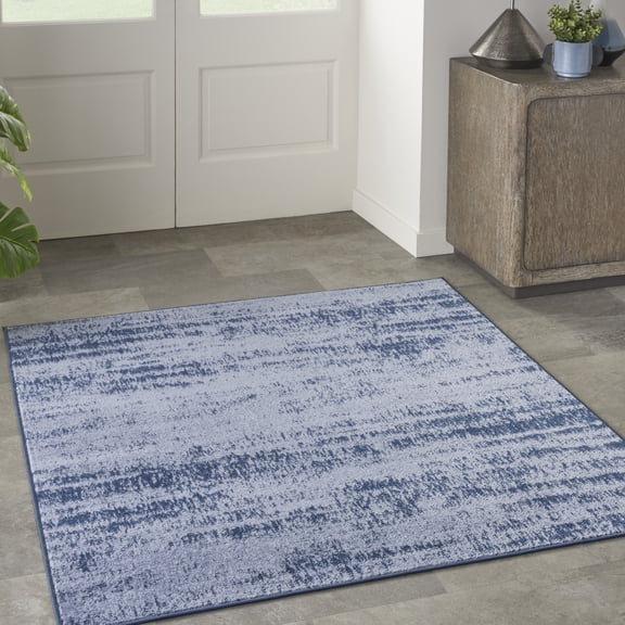 Nourison Essentials Indoor/Outdoor Denim 5' x square Area Rug, (5 Square)